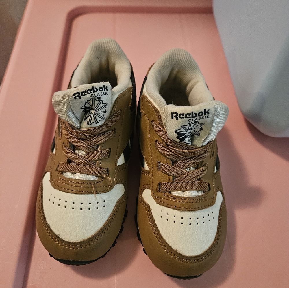 Reebok Classic Kids Shoes - Brown and White, My Son Wore Theses Couple Of Times